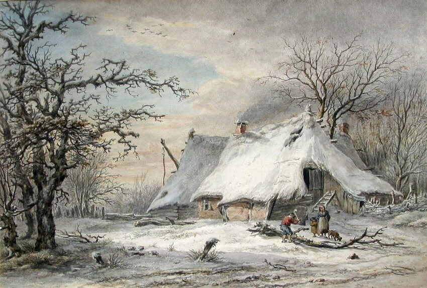 Winterlandschap met boerderij